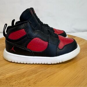 Nike Jordan Access AV7944-006 Toddler Size 8C Black Red White Hook &Loop Closure